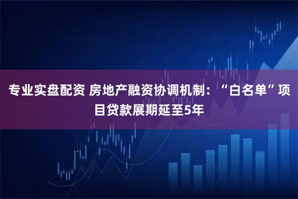 专业实盘配资 房地产融资协调机制：“白名单”项目贷款展期延至5年